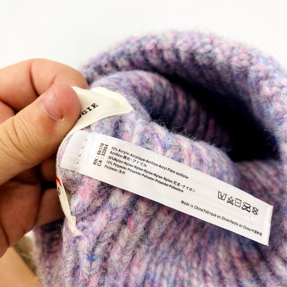 Anthropologie purple ribbed beanie main image 6